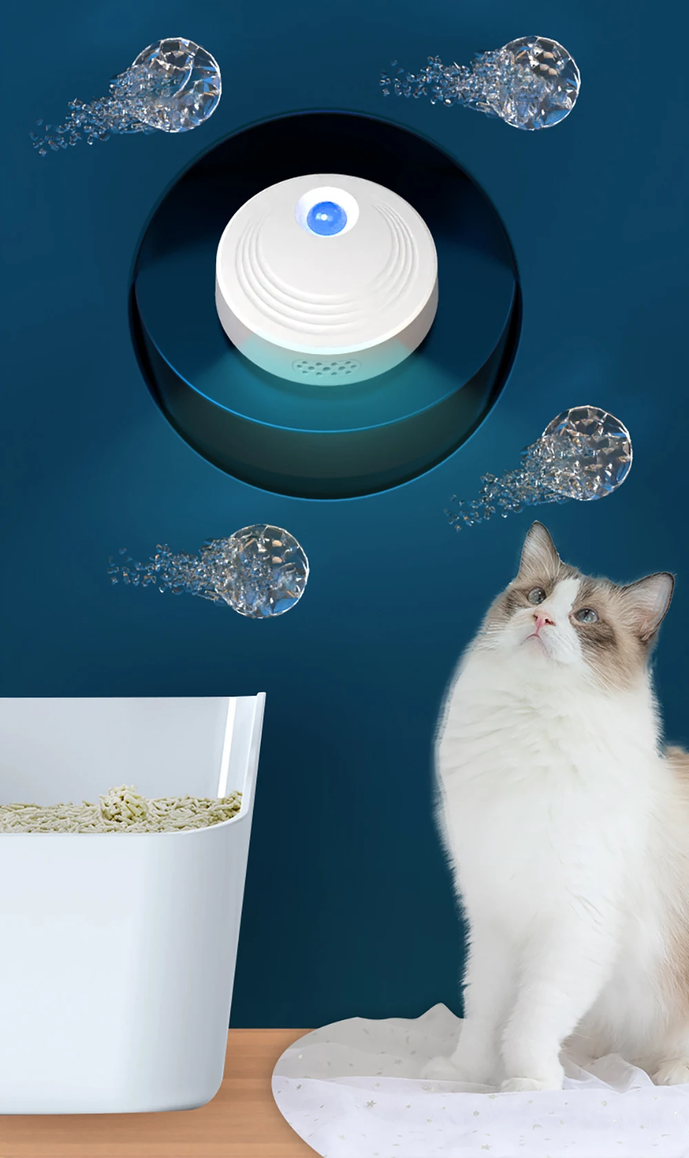 Smart Cat Odor Purifier For Cats Litter Box Deodorizer Dog Toilet