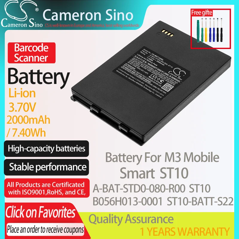 La Batteria Di Cameronsino Per M3 St10 Astuto Mobile Si Adatta Alla Batteria 3.70V Dell'Analizzatore Di Codici A Barre Di B056H013-0001 St10 Del Mobil