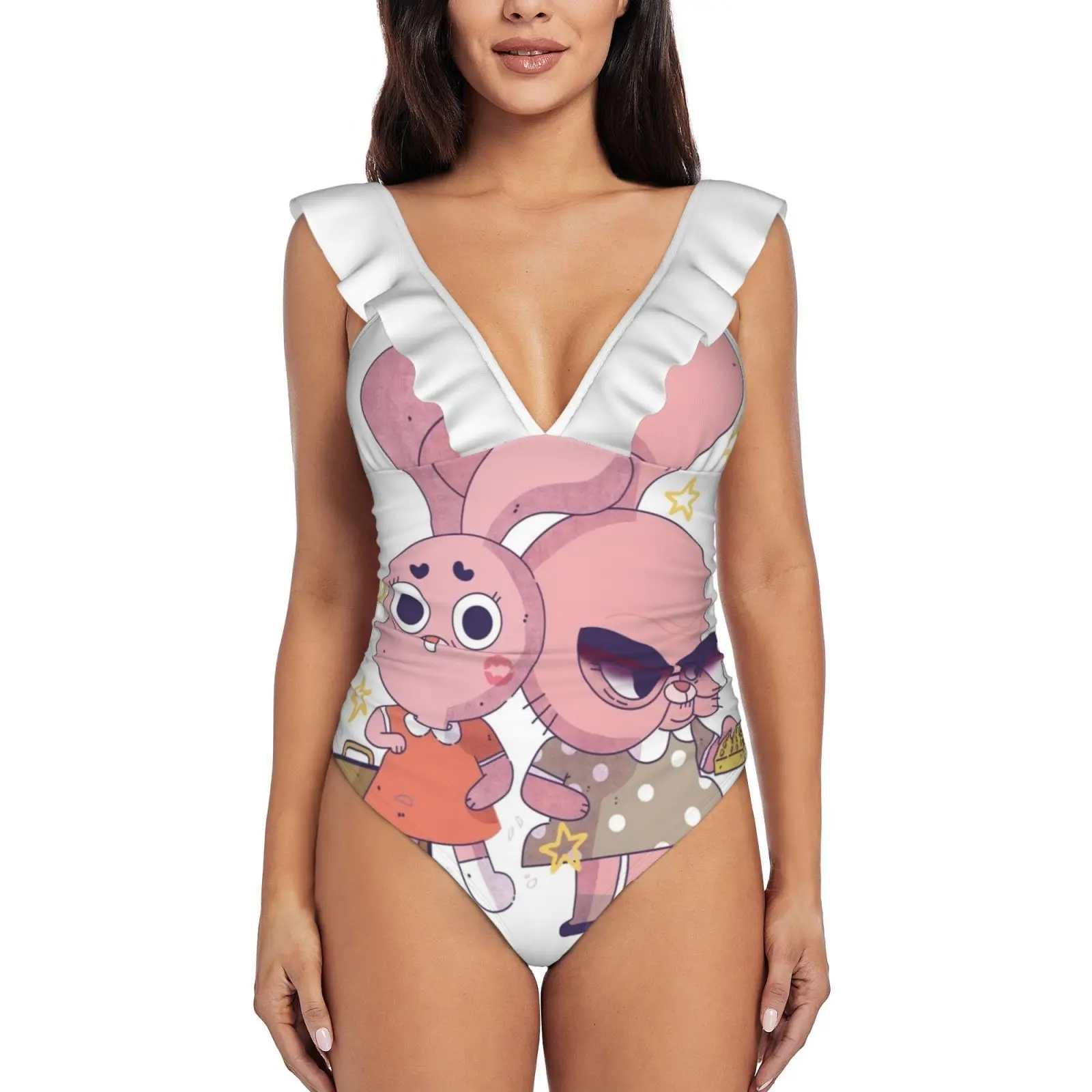 Anais E Nonna Jojo Ruffle Costume Da Bagno Costumi Da Bagno Donna Monokini Beachwear Costumi Da Bagno Gumball Anais Jojo Incredibile
