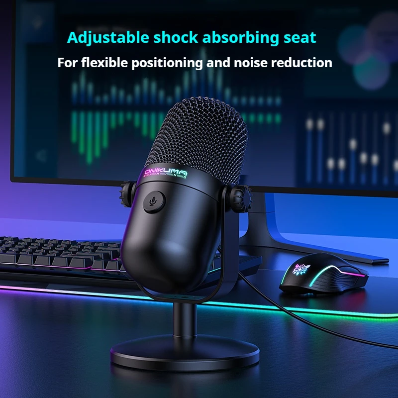 ميكروفون ألعاب مكثف USB Onikuma M830 - زر إلغاء ال...