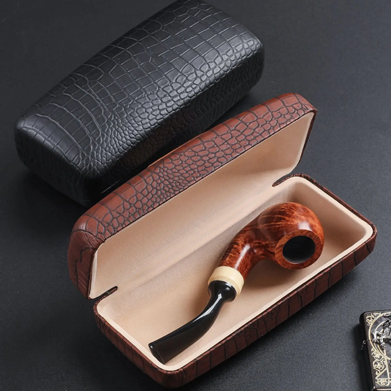 Tobacco Pipe Pouch 2 Pipes Leather Tobacco Pipe Case Leather