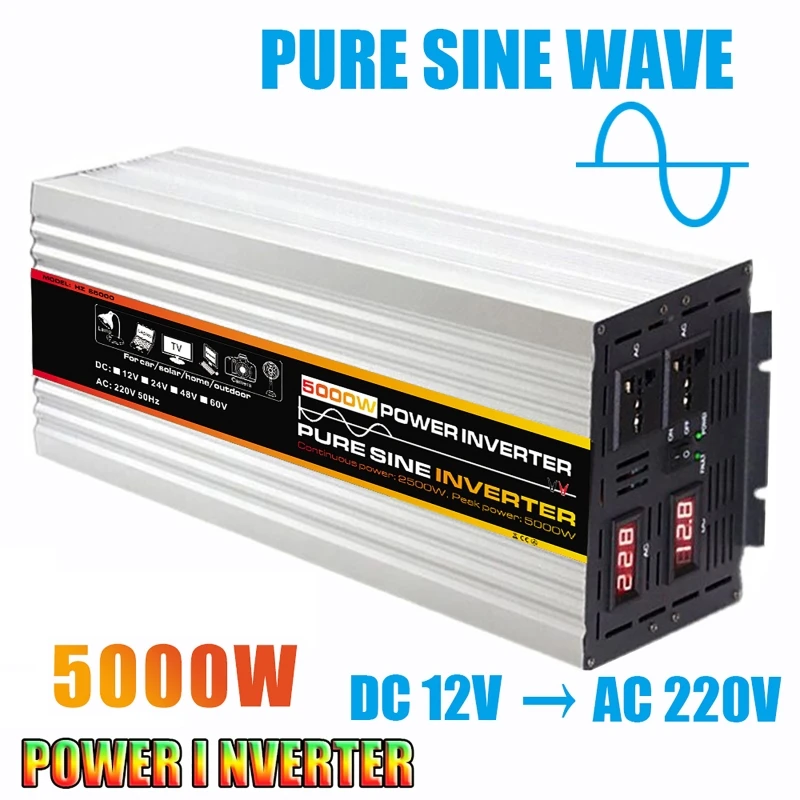 3000/4000 W 12V A 5000 V Onda Sinusoidale Pura Inverter Di Potenza Sistema Solare/Pannello Solare/Casa/Esterno/Rv/Campeggio Onda Inverter Di Potenza