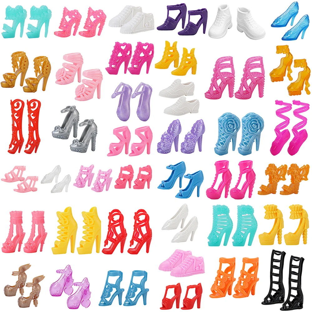 Shoes Doll For Barbie Dolls Accessories Sandals Playhouse Toy Colorful Cute Heels Fashion Hangers Doll house doll shoes doll accessories