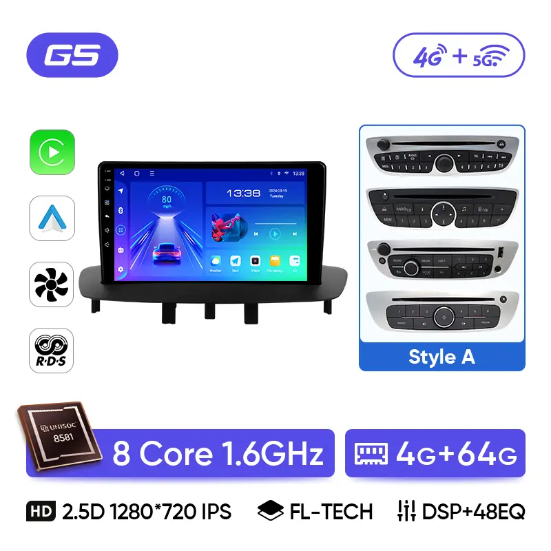 Ainavi Car Radio Multimedia Play For Renault Megane 3 Fluence Samsung SM3 2008-2014 Android13 Wireless Carplay Stereo DSP 48EQ - Image 7
