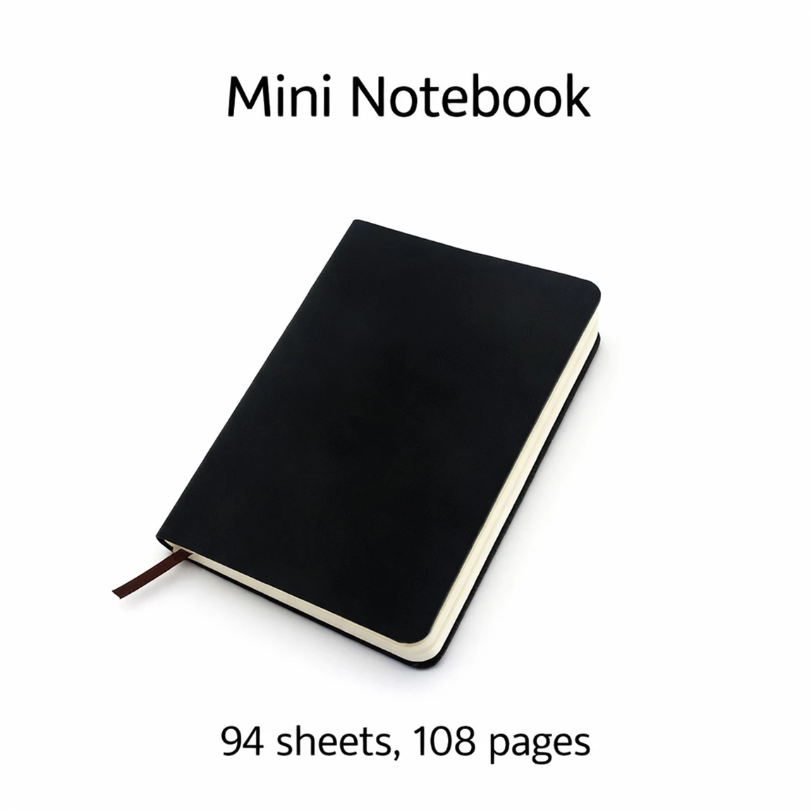 Compact Lined Journal - Portable Mini Pocket Notebook for Travel, Work & School (94 Sheets, 108 Pages)