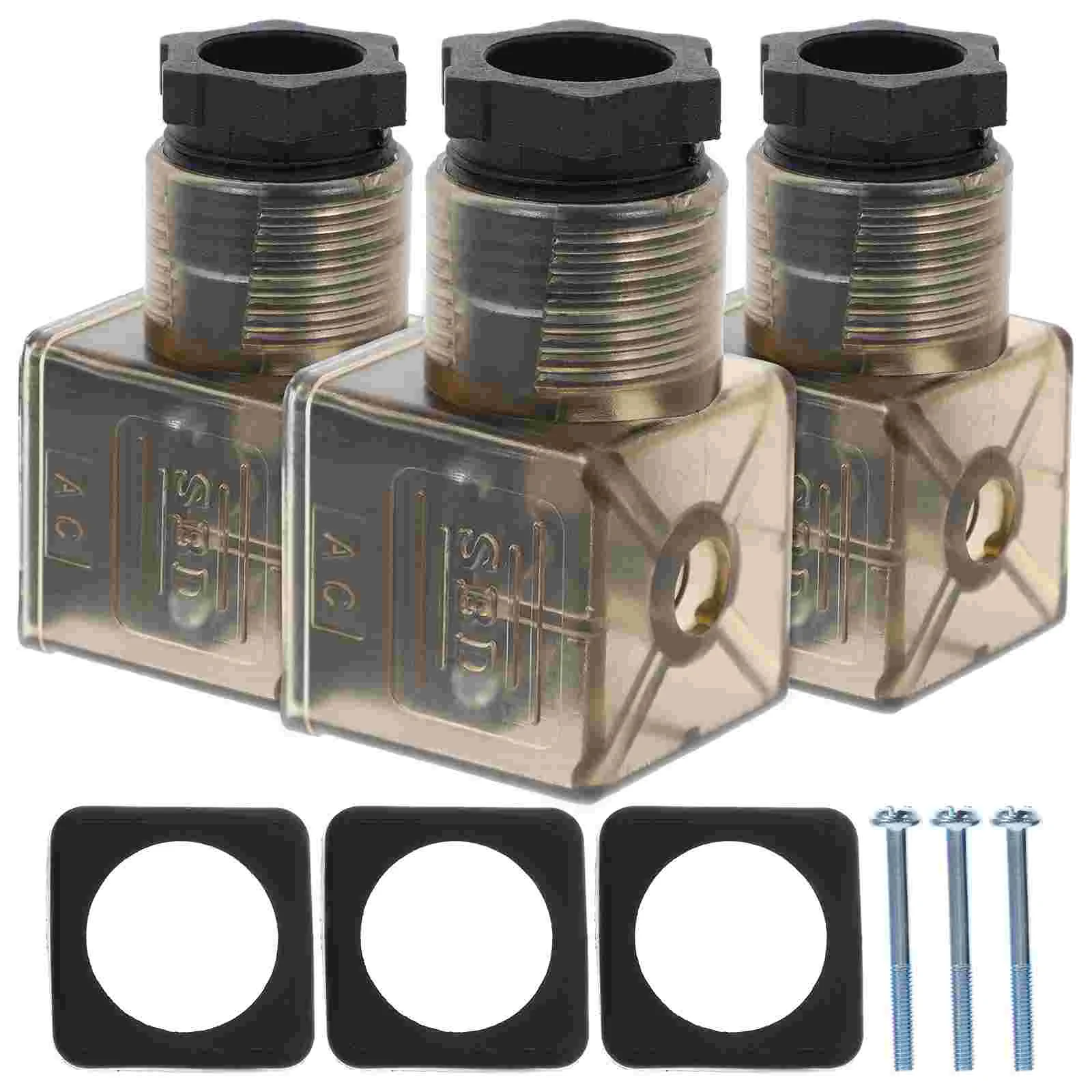

3 Pcs The Electromagnetic Valve 43650a Junction Box Solenoid Valves Connector Pp with Indicator Light