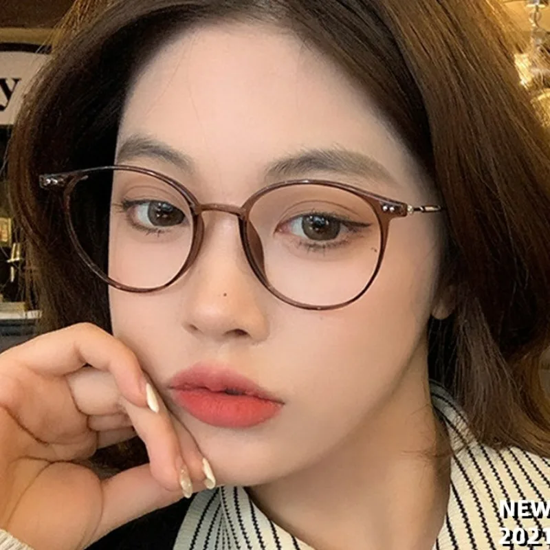 Anti Blue Light Eyeglasses Mobile Reading Round Frame Glasses Universal  Oversized Optical Texture-frame Spectacle Metal Eyewear