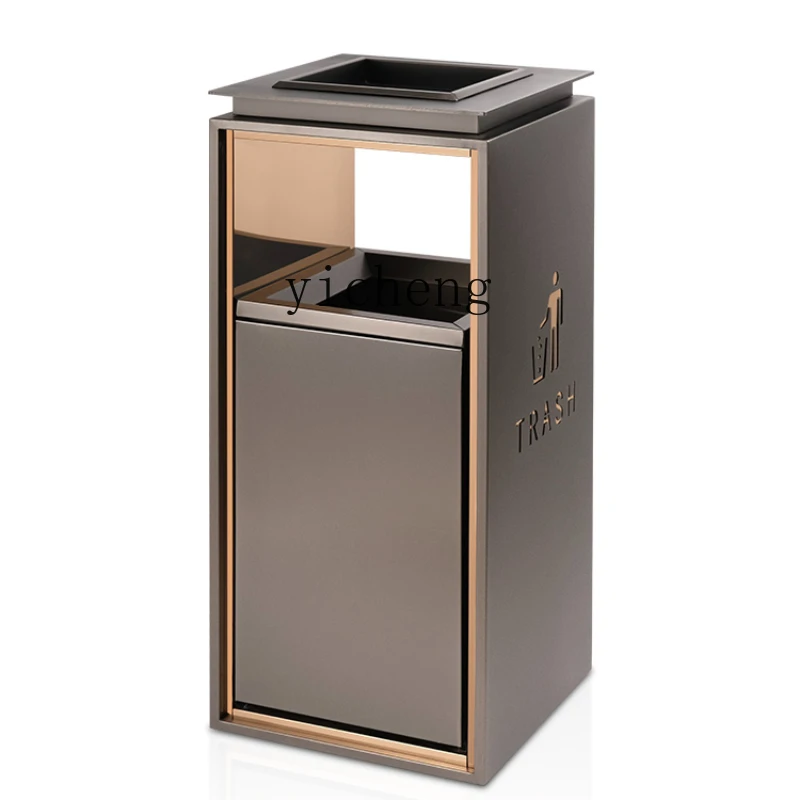 

Xl Stainless Steel Trash Can Hotel Lobby Elevator with Ashtray Garbage Bin