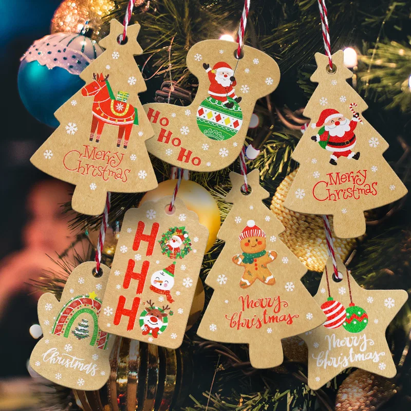 

50pcs Christmas Decorations Children Adults Gift Box Pendants Santa Claus Elk Christmas Tree Ornaments New Year Home Supplies