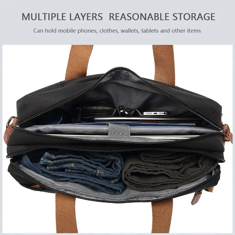 Customized men's backpack nylon waterproof work backpack 15.6/17.3-inch laptop bag printed logo company pattern 5