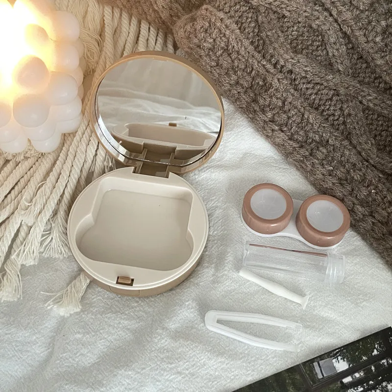 Colored Contact Lens Box Tweezer Suction Stick Set Portable Storage Container Travel Easy Carry