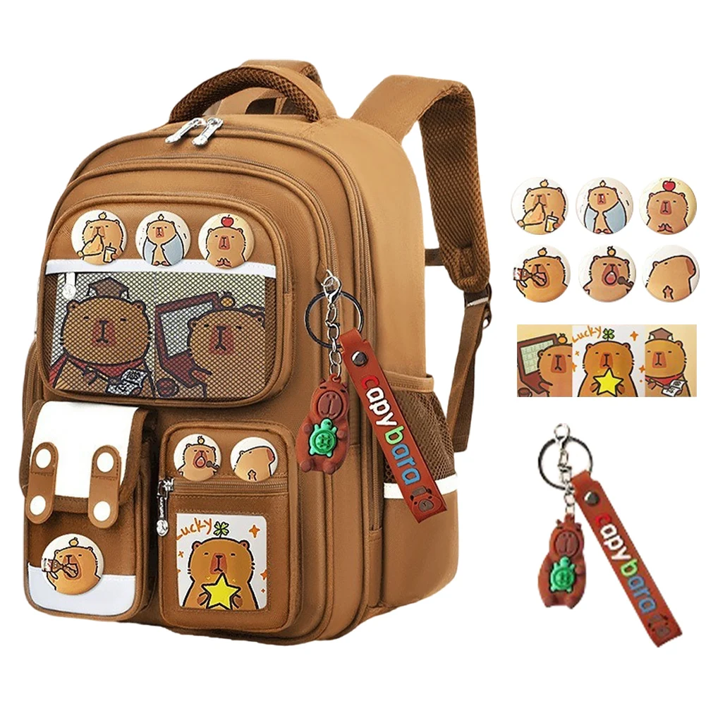 Capybara Cute Backpack Adjustable Strap Casual Bookbag Large Capacity Oxford Cloth Rucksack Travel Vacation Backpack 3