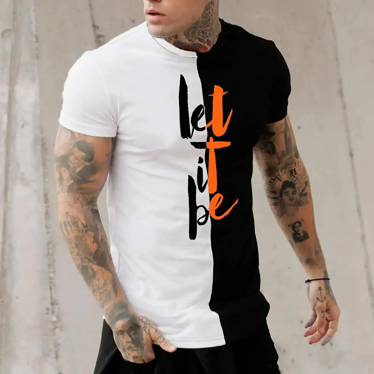 Camiseta Con Tampado 3D Para Hombre, Ropa Coreana, Camiseta De Moda
