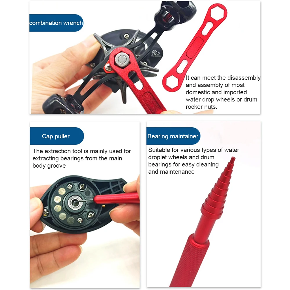 Ace Hawk DIY Baitcasting Fishing Reel Matertial Repair Kits Combo  Maintenance Tools Spool Dismantling Device Pin
