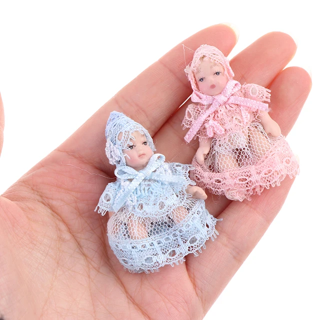 New 1:12 Dollhouse Miniature Cute Baby Doll People Model Body Joints Moveable Doll 2