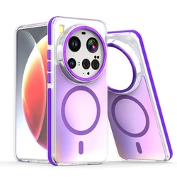 Colorful Magnetic Wireless Charging Bumper Case with Aluminum Button for Xiaomi 15 ultra (PURPLE)