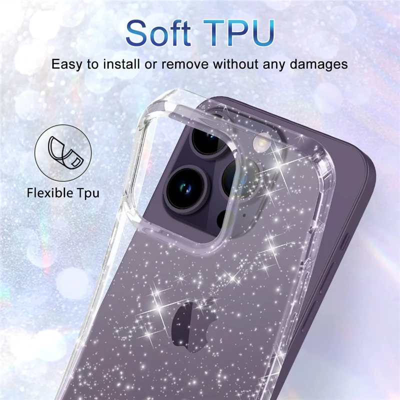 Crystal Clear Bling Glitter Phone Case