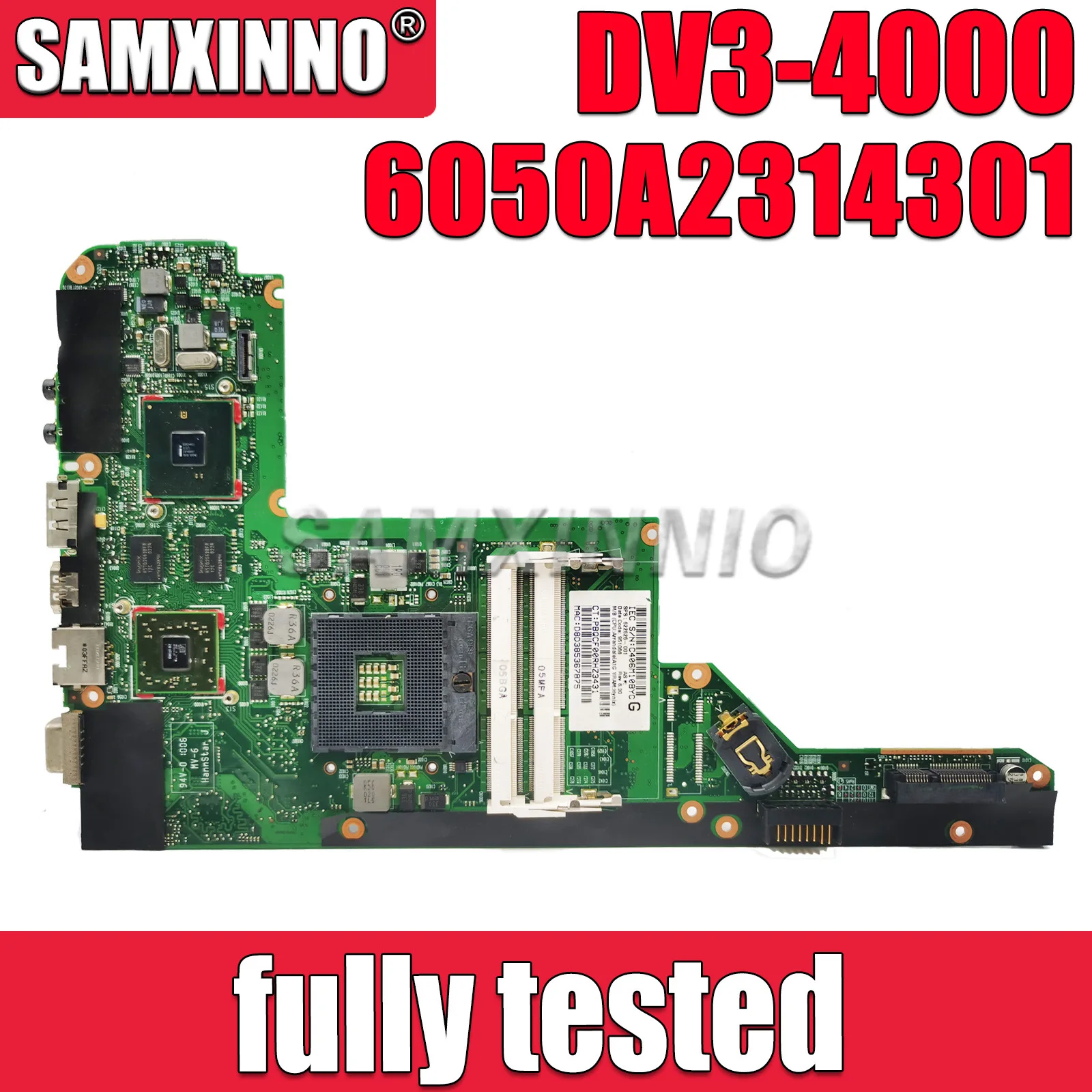 Материнская плата для ноутбука HP DV3 DV3-4000 6050A2314301, материнская плата HM55 216-0774009 599414-001 622626-601
