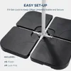 Patio Umbrella Stand Base - 4-Piece 265lbs Outdoor Offset Cantilever Umbrella Heavy Duty Weights Square Base Water 6