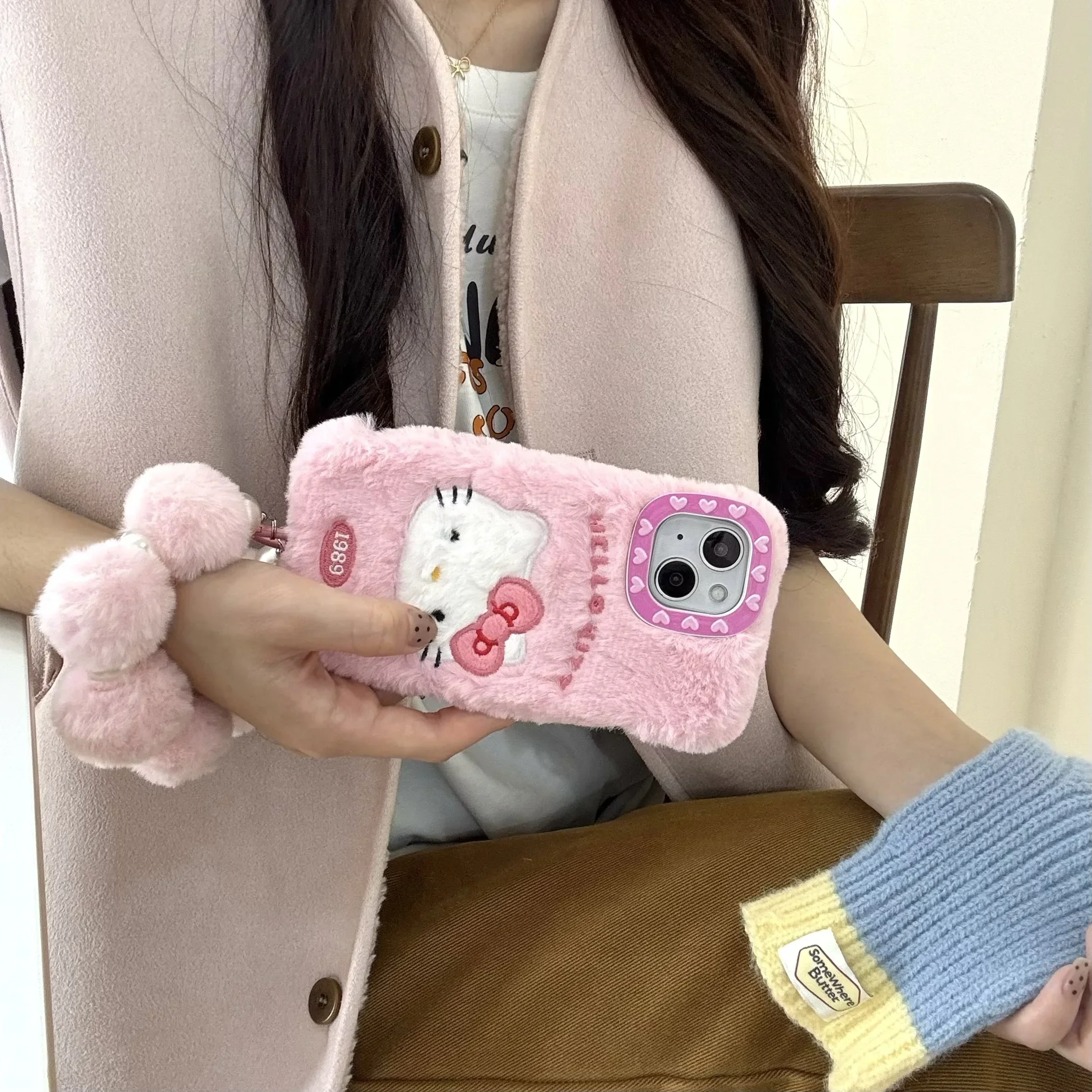 Winter warm Hello Kitty phone case for iPhone 13