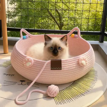 Handmade Woven Cat Bed House 1
