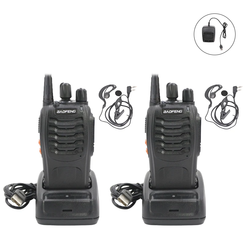 2PCS Baofeng 888S Walkie Talkie BF-888S UHF 400-470MHz Two Way Radio Baofeng BF 888S Waki Taki Transceiver for Ham Hotel Driver 