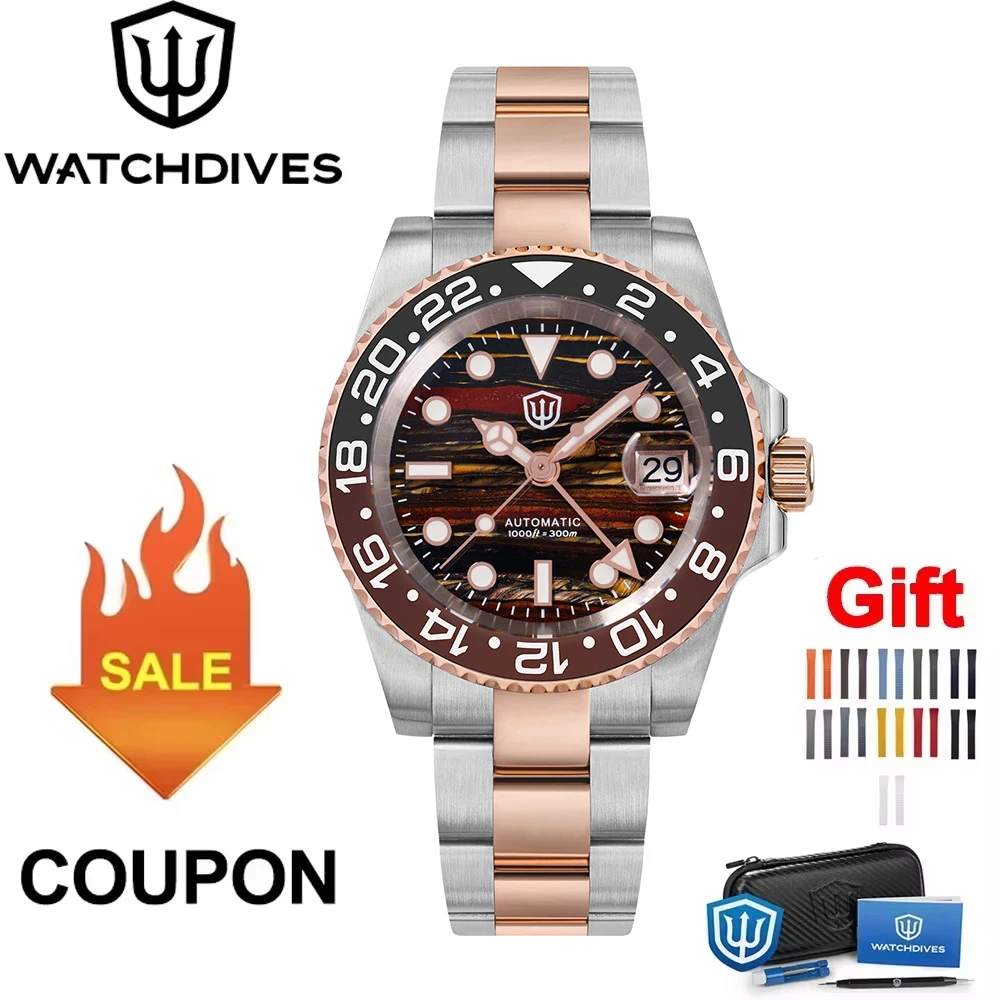 Watchdives WD16760 V2 NH34 Sub GMT Watch Stainless Steel Sapphire