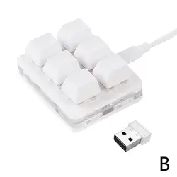 Wireless Mini Bluetooth Custom Programmable Keypad with Rechargeable Battery & Shortcut Functions (White)