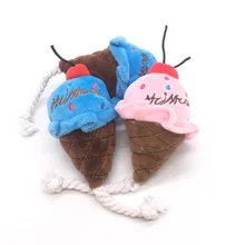

Cute Plush Squeaky Bone Dog Toys Bite-Resistant Clean Dog Chewing Puppy Training Molar Toy Soft Ice Cream Pet Supplies