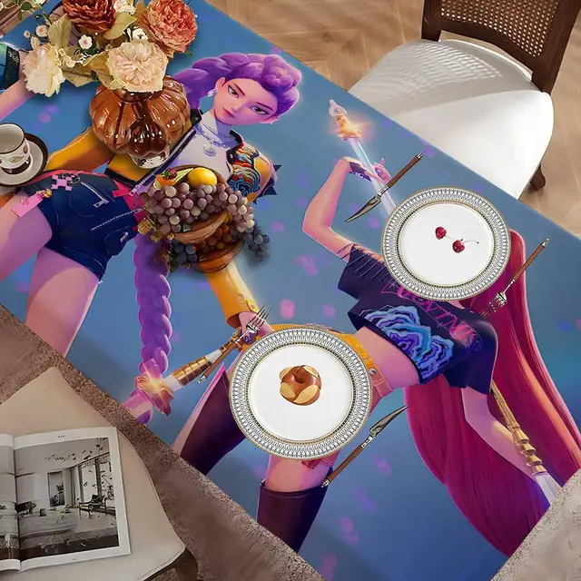 KPop d-demon h-hunters nappe imperméable résistant aux taches décoration de fête Restaurant café Table à manger nappes 90X140 cm 1