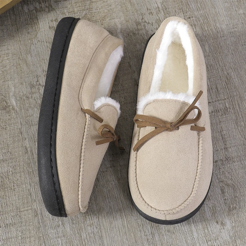 Cotton Closed Toe Winter Slippers for Women Anti Slip