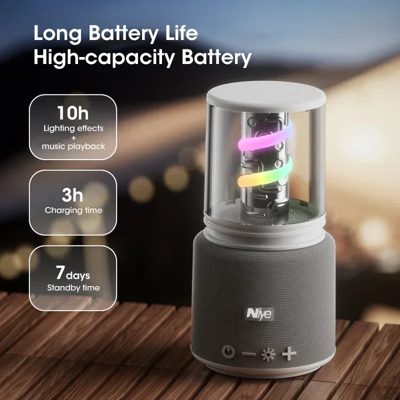 Niye Z5202 Bluetooth 5.3 Outdoor Party Speaker, Waterproof Portable Wireless Speaker for Sport & Bass, IPX5 Travel Speaker