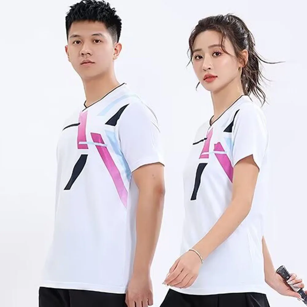 Badminton T-shirt for Men Women Quick Dry Summer Short Sleeve Volleyball Table Tennis Uniform Tops White Tennis Shirt short sleeve t shirt sports clothes