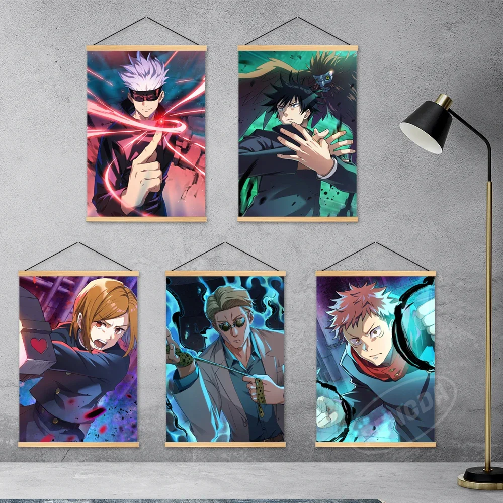 

Home Decor Canvas Jujutsu Kaisen Wooden Hanging Painting Itadori Yuji Wall Art Poster Modular Anime Pictures Bedside Background