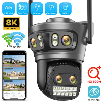 10MP Dual Lens HD WiFi Camera Outdoor 20MP Four Lens Three Screen Auto Tracking Security Protection CCTV Video Surveillance 1
