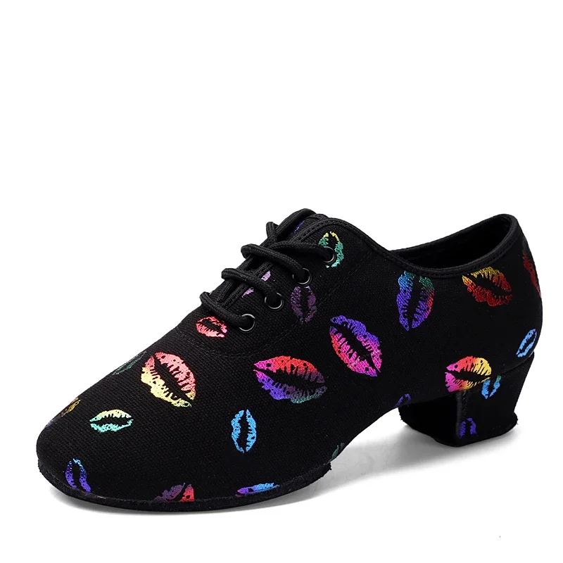 High Heel Dance Shoes Sneakers For Women Ballroom Latin Dance Shoes Kids Adult Size Close Toe 5cm Heel Training Shoes 3.5cm 3