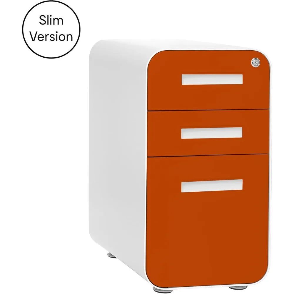 "compact 3-drawer mobile file cabinet with lock - under desk metal storage for legal/letter files, wheeled"