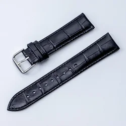 Elegant Leather Watch Strap - Soft, Comfortable, and Adjustable with Pin Buckle - 12mm (Black)
