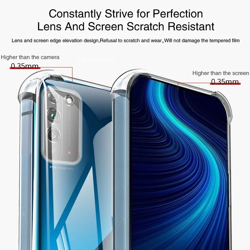 Crystal Clear Airbag Anti-Knock Silicone Phone Case with Soft Lens Protection
