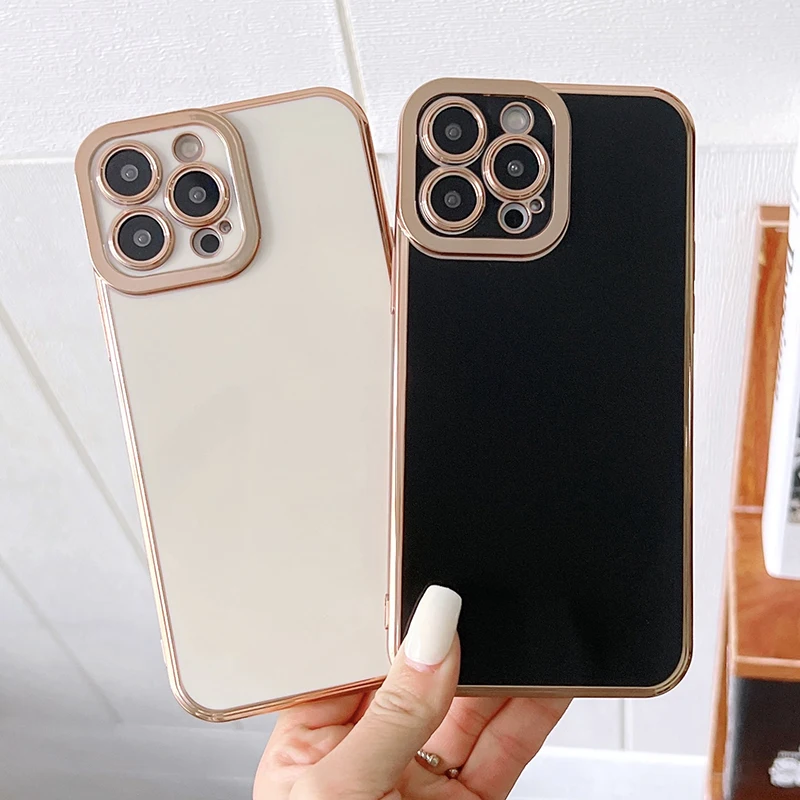 Funda de teléfono de cuero cuadrada con patrón geométrico de flores de lujo para  iPhone 14 PRO MAX 13 15 PRO 12 11 X XS XR 7 8 14 Plus, funda suave -  AliExpress