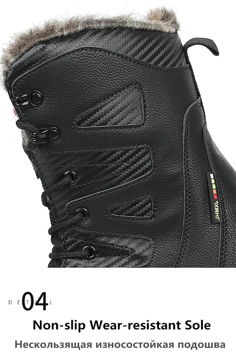Winter Wasserdicht Männer Stiefel Plüsch Super Warm Schnee Stiefel Männer Turnschuhe Stiefeletten Outdoor herren Wüste Stiefel Botas Hombre – Detail 8