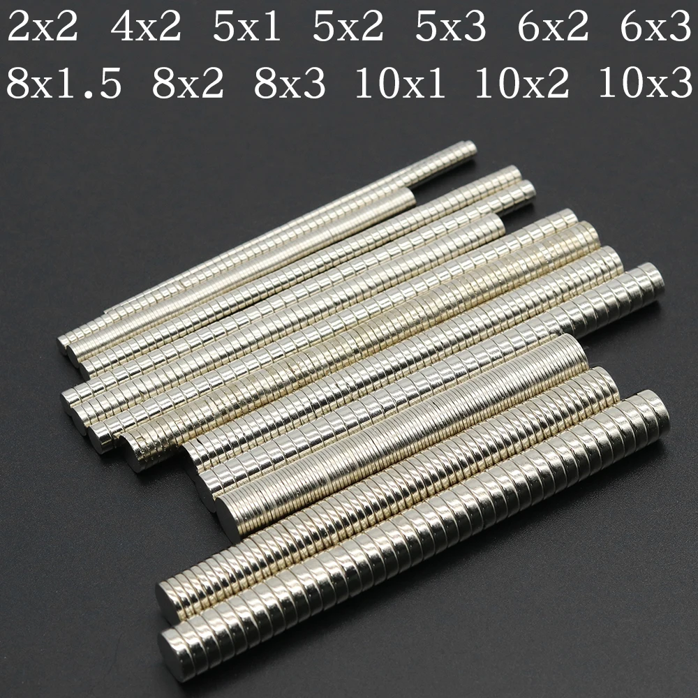 Round Magnets N35 Super Strong 2/4/5/6/8/10mm X 1/2/3/mm NdFeB Neodymium Disc