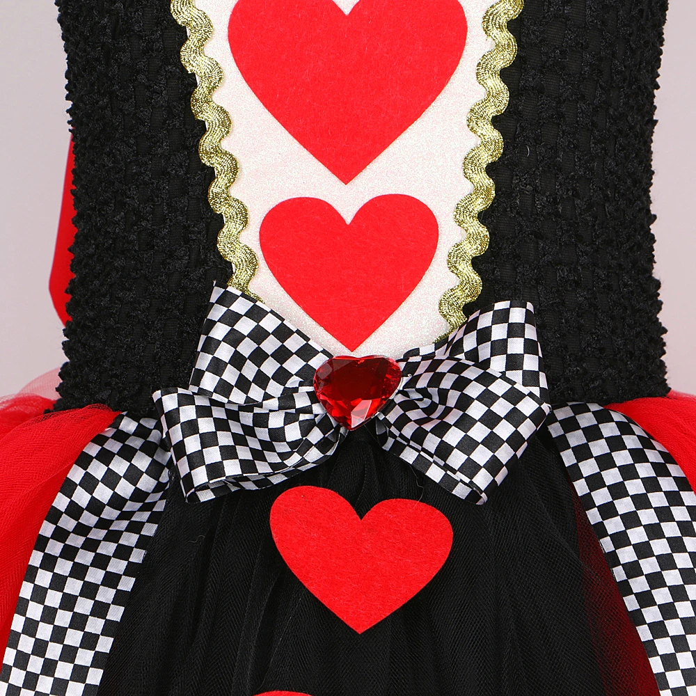 Alice Queen Of Hearts Costume Kids Red Queen In Wonderlands Cosplay Costume  Crown Baby Girls Halloween Birthday Party Dress - Cosplay Costumes -  AliExpress