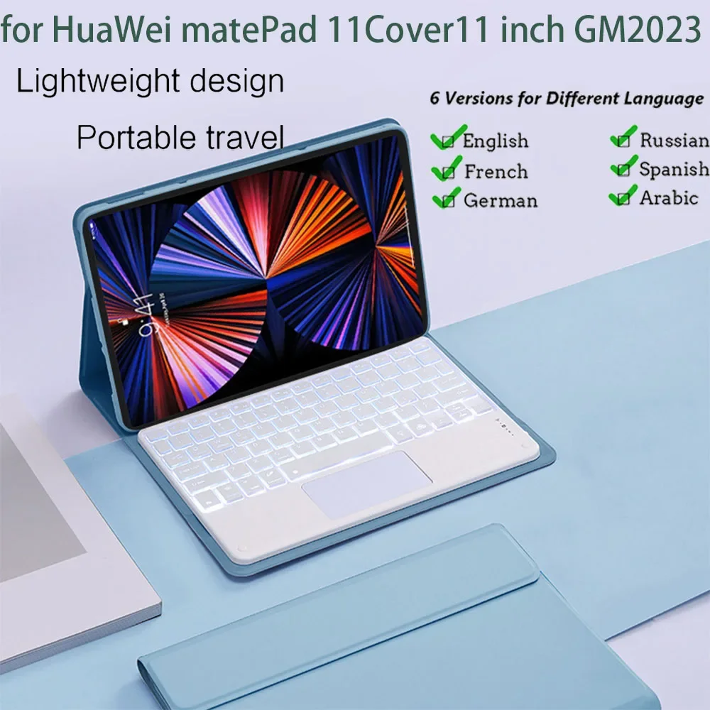 

portable split Keyboard Cover for HuaWei Matepad11 inch Bluetooth keyboard leather Magnetic Case - Russian Hebrew french