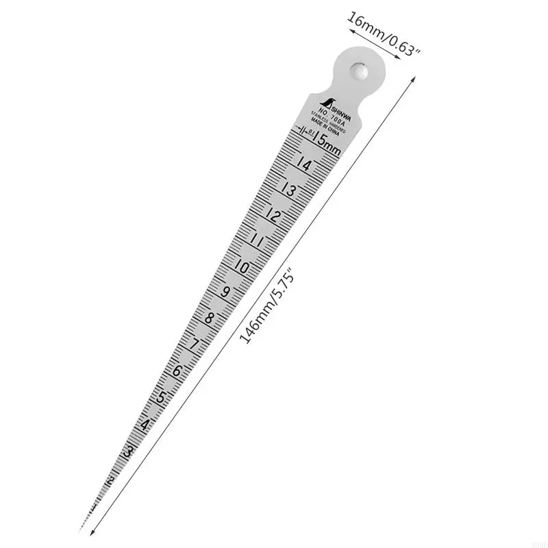 85AD Compact Taper Gage 0-15mm Stainless Steel Taper Welding Gauge Inch & Metric Feeler for Gap Hole Measure Tool ser Scal