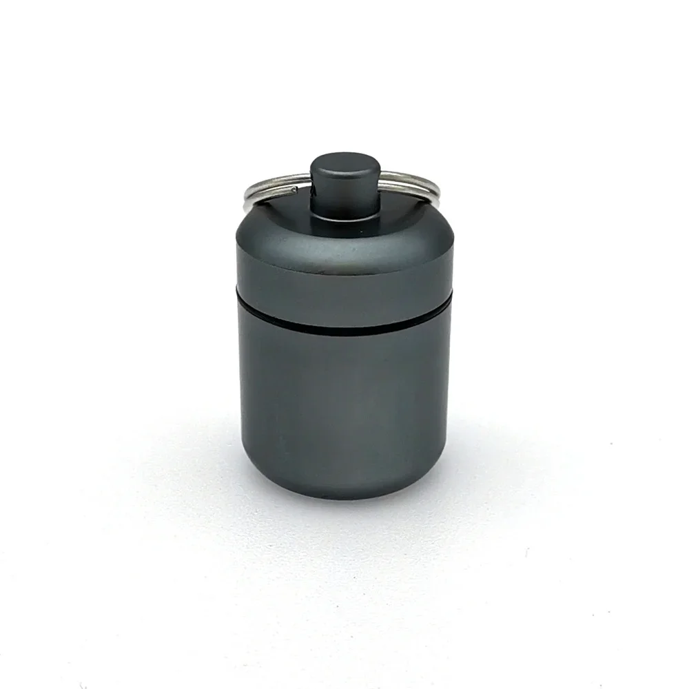 Compact Aluminum Keychain Pill Case and Earplug Holder