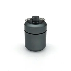 Compact Aluminum Keychain Pill Case and Earplug Holder (Matte grey)