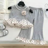 Ensemble de vêtements d'été pour bébés filles, t-shirt + pantalon à volants à fleurs 3D, vêtements de princesse d'anniversaire à la mode pour enfants, 2025 2