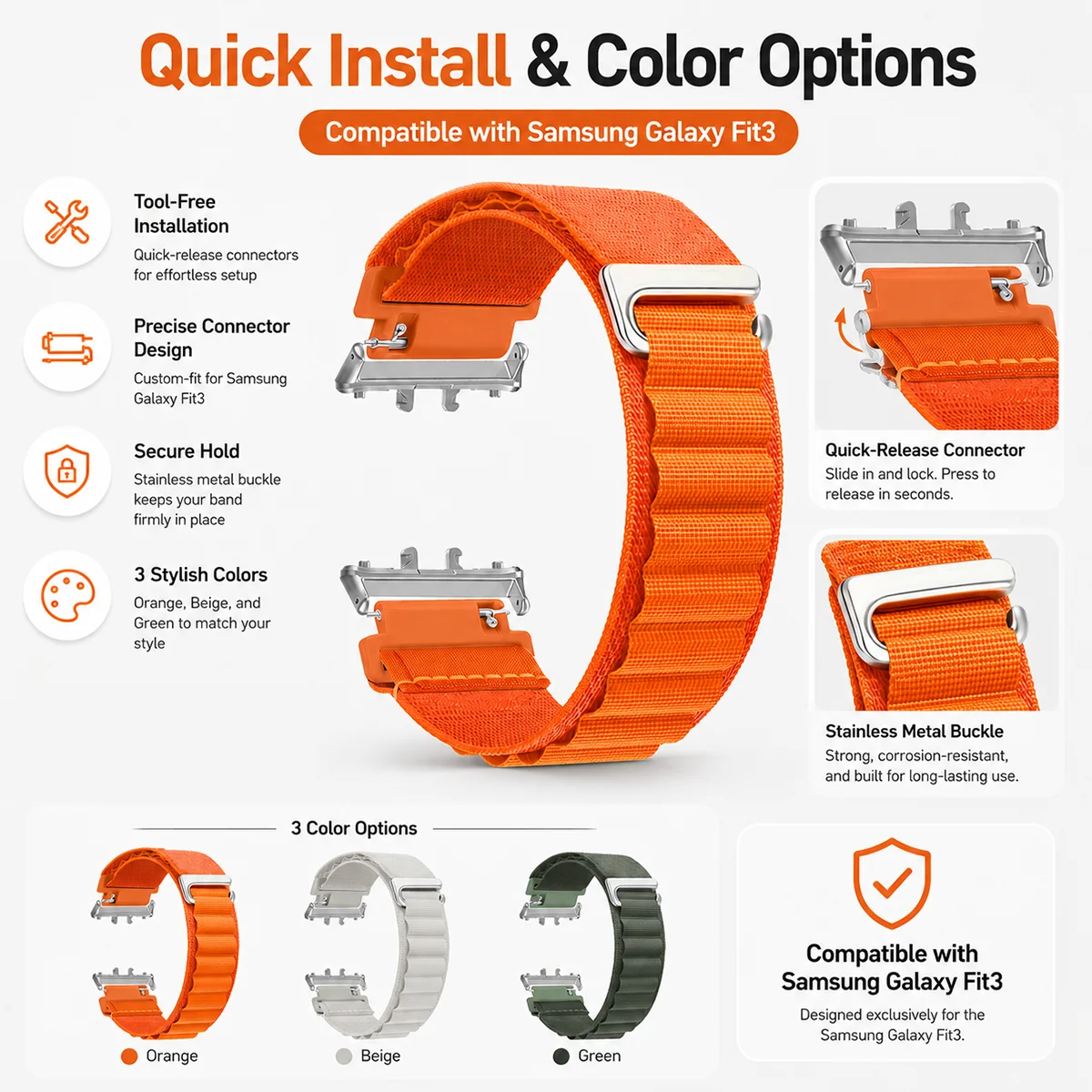 Nylon Elastic Sport Strap Replacement Wristband - Universal Fit