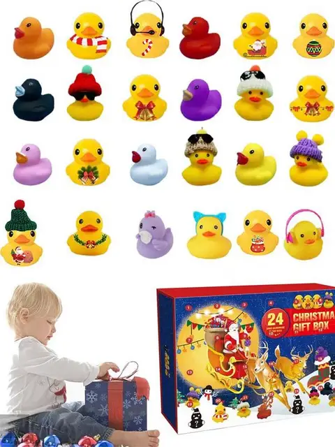 Advent Calendar Kids Rubber Hristmas Countdown Calendar 24pcs Bath Toys 2025 New Year Decorative For Bedroom Kids Room Gifts 4